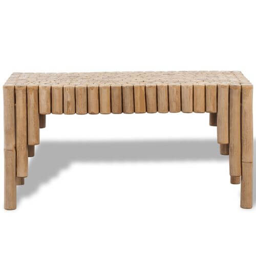 Rustic eco-friendly bamboo coffee table with unique design for cozy living spaces.