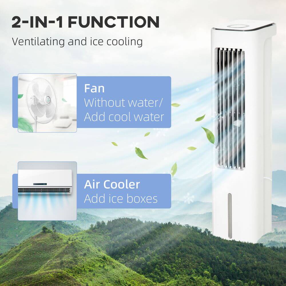 Evaporative Air Cooler with Timer Oscillating Tower Fan