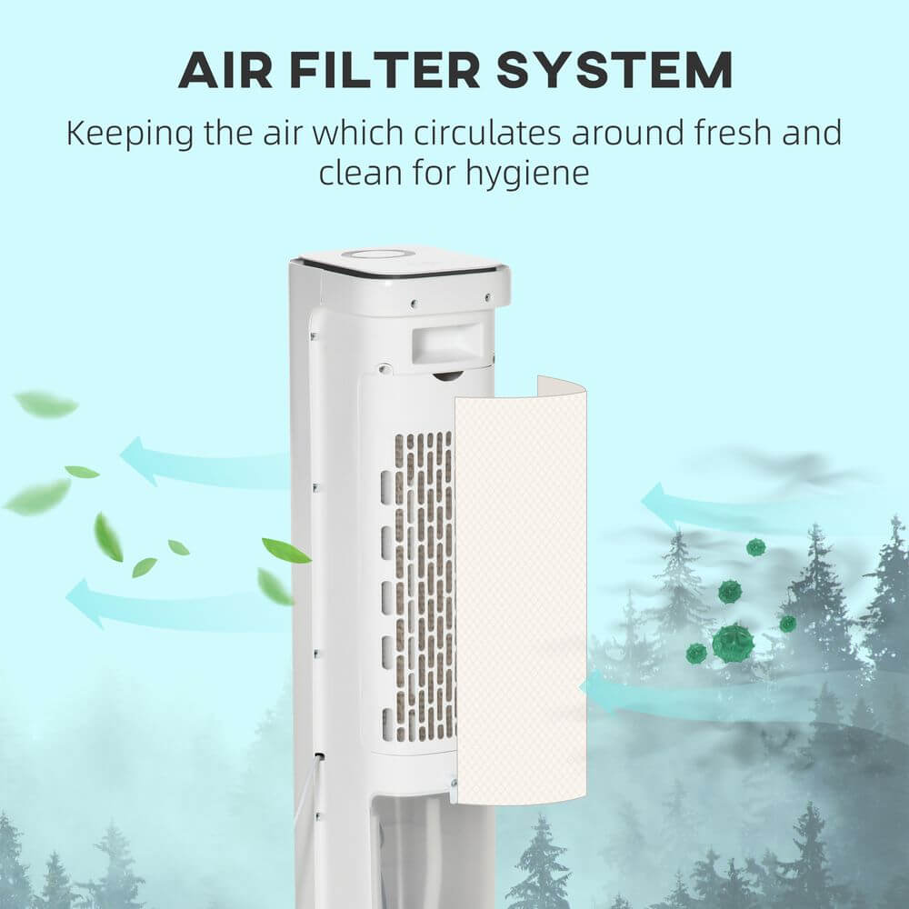 Evaporative Air Cooler with Timer Oscillating Tower Fan