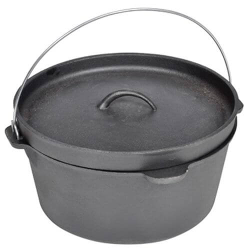 9QT Dutch oven casserole pot with lid, ideal for outdoor cooking and camping.
