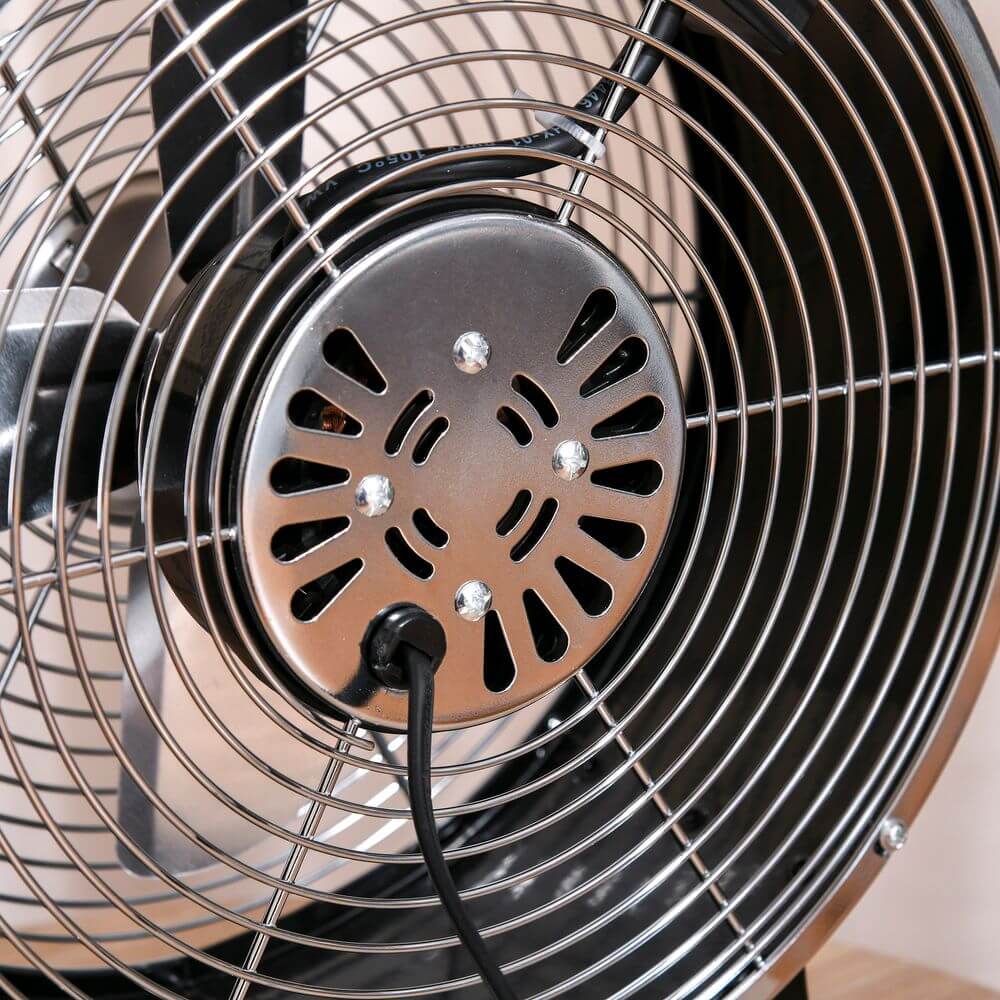 Black 26cm 2-Speed Electric Fan Safe Guard Anti-Slip Feet Home Office