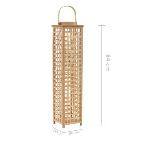 Natural bamboo hanging lantern holder, eco-friendly design, perfect for gardens and celebrations, dimensions 84 cm x 19.5 cm.