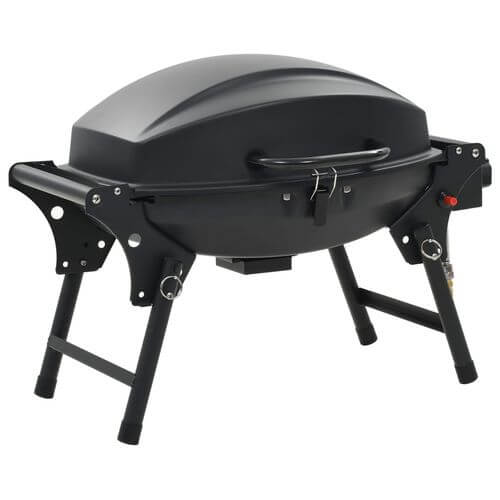 Black portable gas BBQ grill perfect for outdoor cooking and entertaining.