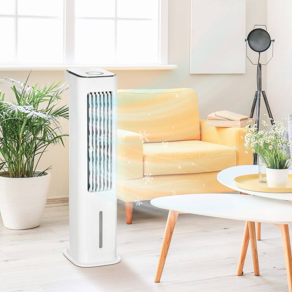Evaporative Air Cooler with Timer Oscillating Tower Fan
