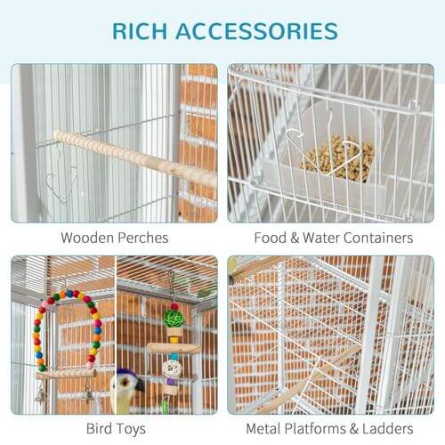3 Tier Bird Cage With Stand Toy, for Canary Finch Cockatiel Parakeet Budgie.