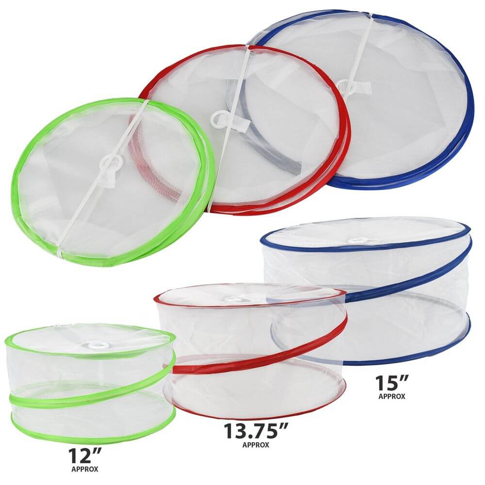 3PK Collapsible Pop Up Food Covers To Keep Out Flying Pests