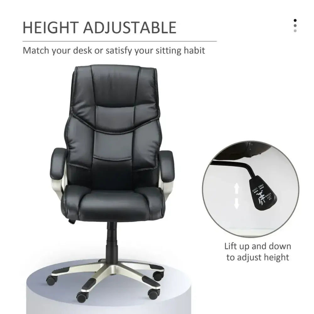 Executive Office Faux Leather Computer Desk Chair w/ Wheel Back