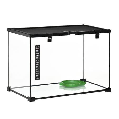 50 x 30 x 35 cm Reptile Terrarium for Lizards, Horned Frogs, Snakes, Black