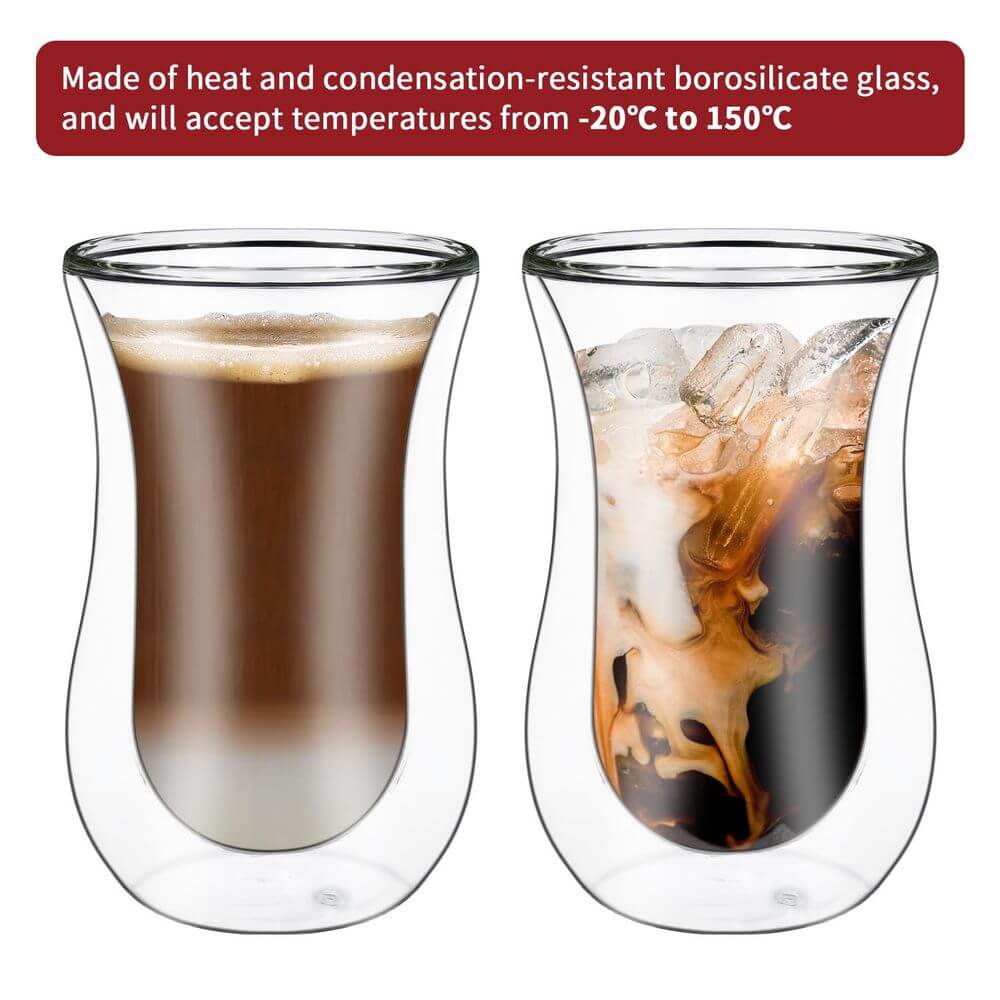 Double Wall Glasses Curve Barware Set Of 2