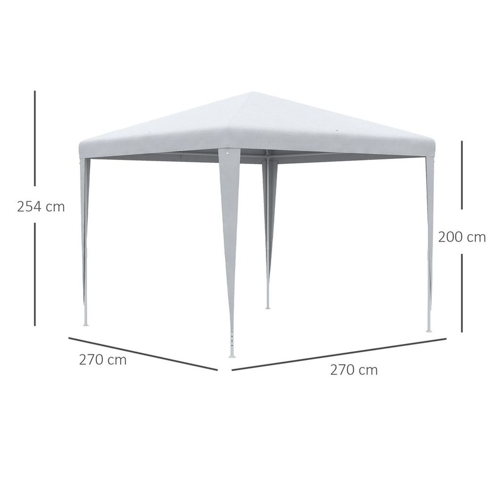 Garden Patio Gazebo Marquee Party Tent Wedding Canopy White 2.7 x 2.7m