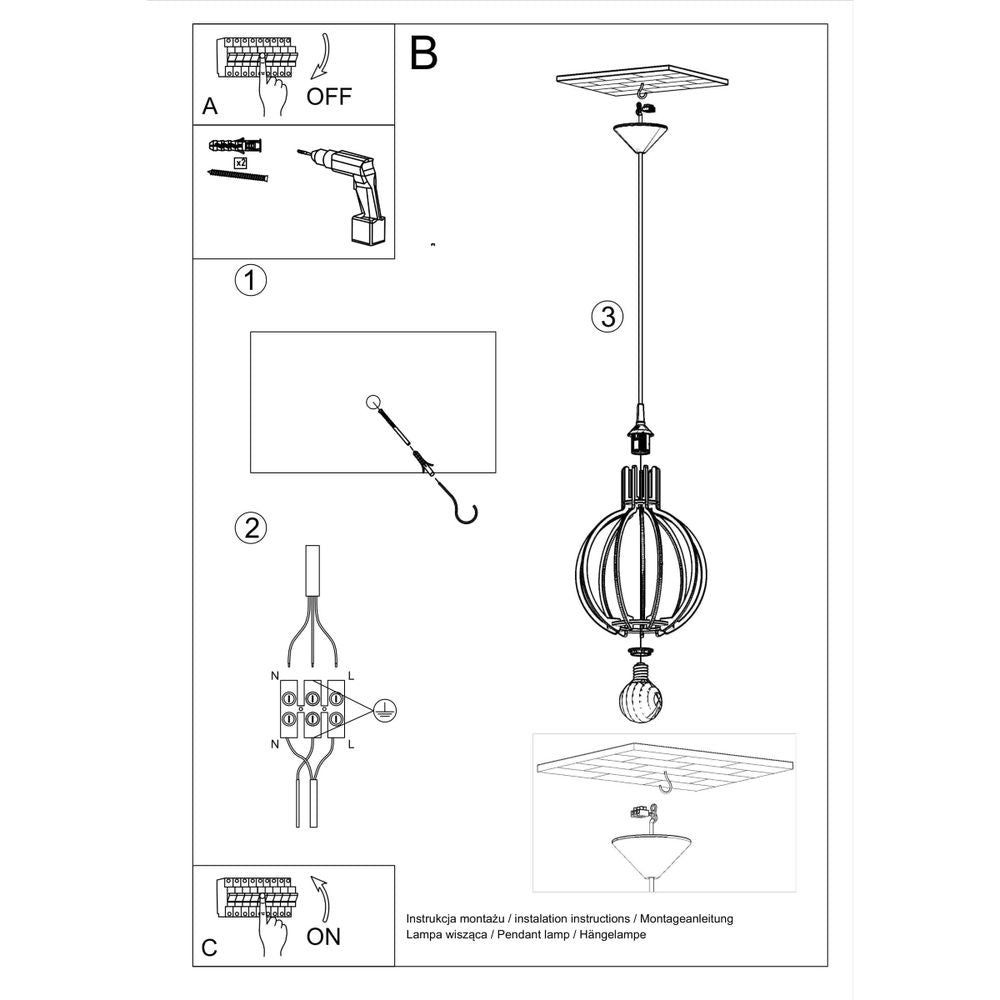 Pendant Arancia Scandinavian Design Lamp Wood E27