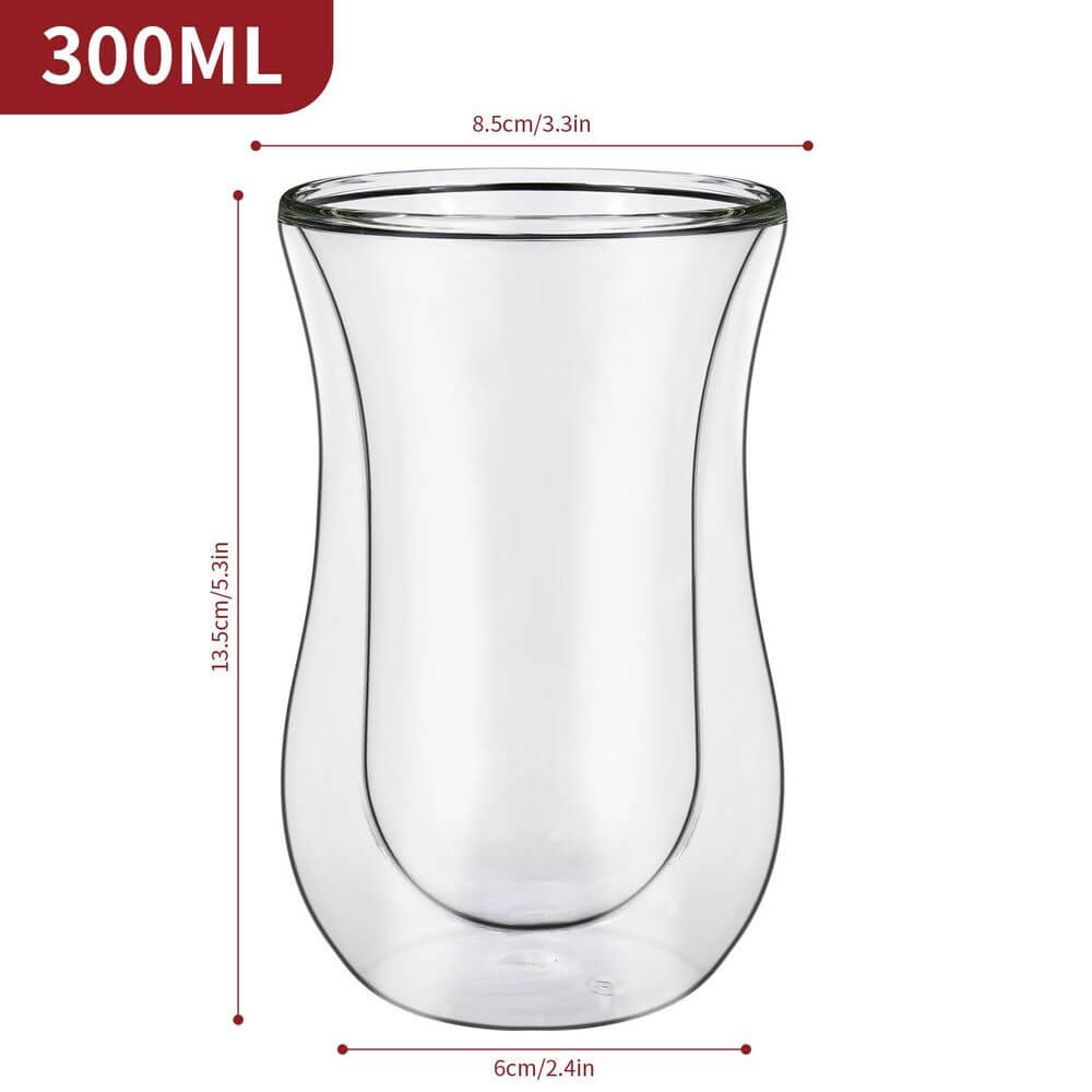 Double Wall Glasses Curve Barware Set Of 2