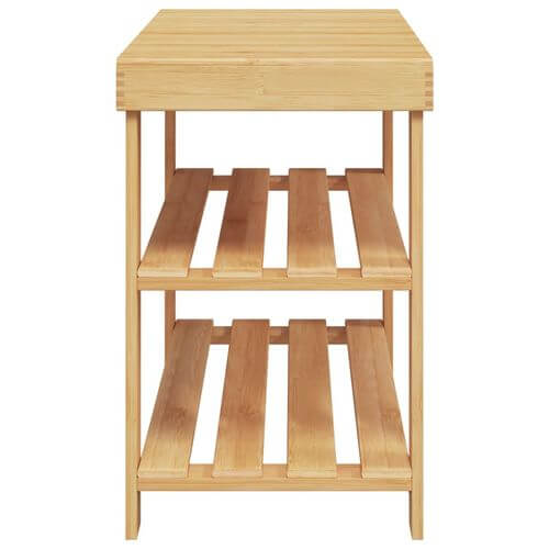 Eco-Friendly Bamboo Shoe Rack 3-Tier design showcasing ample shoe storage with a natural bamboo finish.