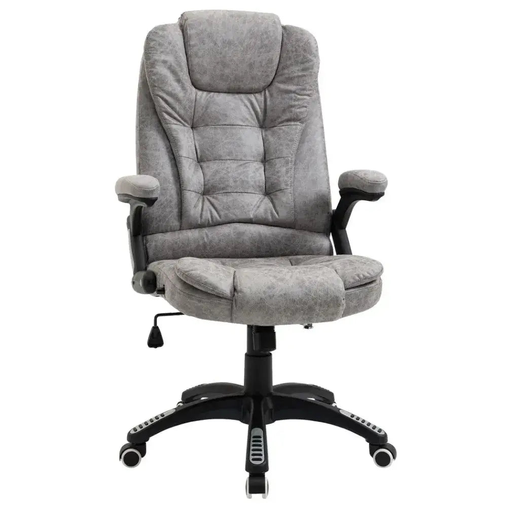 High Back Home Office Desk Chair w/ Arms Swivel Wheels Grey