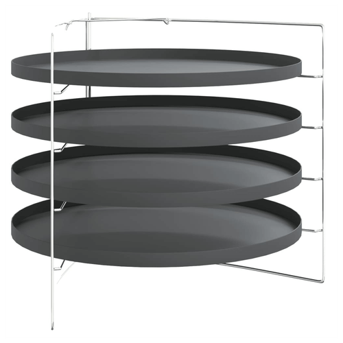 Pizza Pans 4 pcs with Rack Ø 28 cm Steel