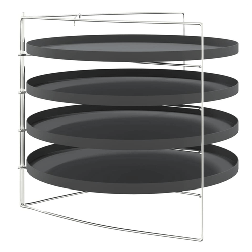 Pizza Pans 4 pcs with Rack Ø 28 cm Steel