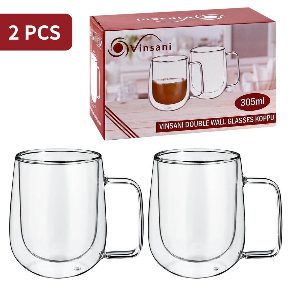 Double Wall Glasses Koppu Barware Set Of 2
