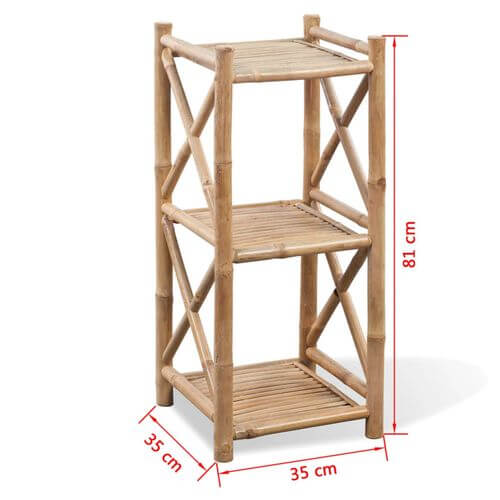 3-Tier Square Eco-Friendly Bamboo Shelf