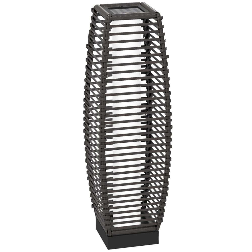 Outsunny Rattan Solar Floor Lamp with Auto On/Off LED Grey