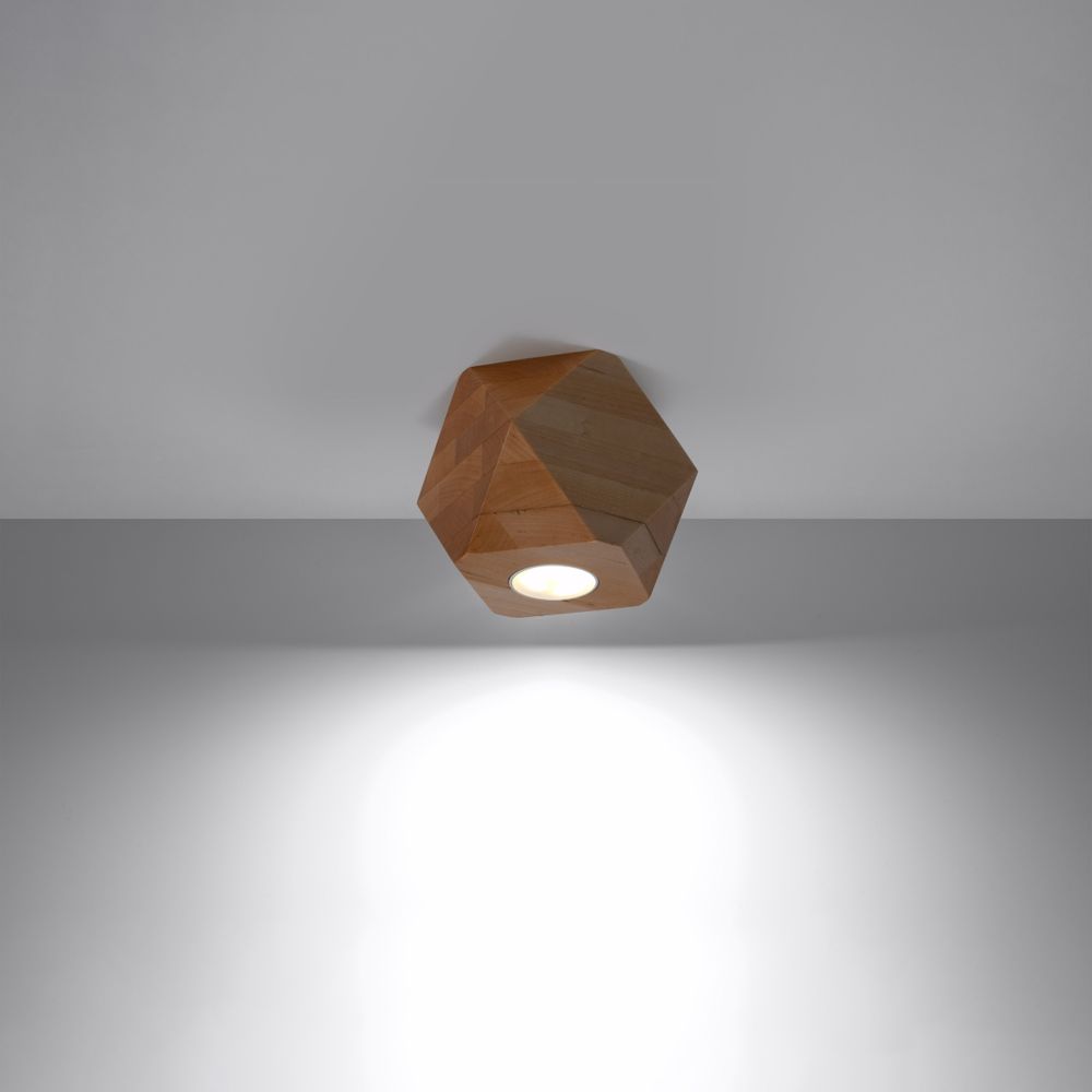 Woody Hex Scandinavian Design Wood Ceiling Lamp GU10