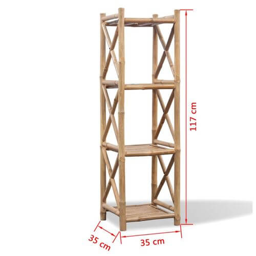 4-Tier Square Eco-Friendly Bamboo Shelf