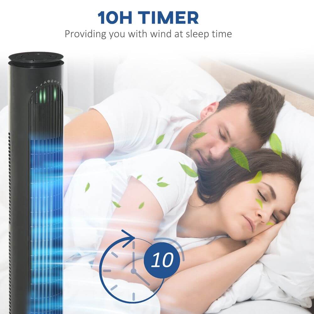 Dark Grey Tower Fan, 3 Speed 3 Mode, Timer, Oscillation, Remote