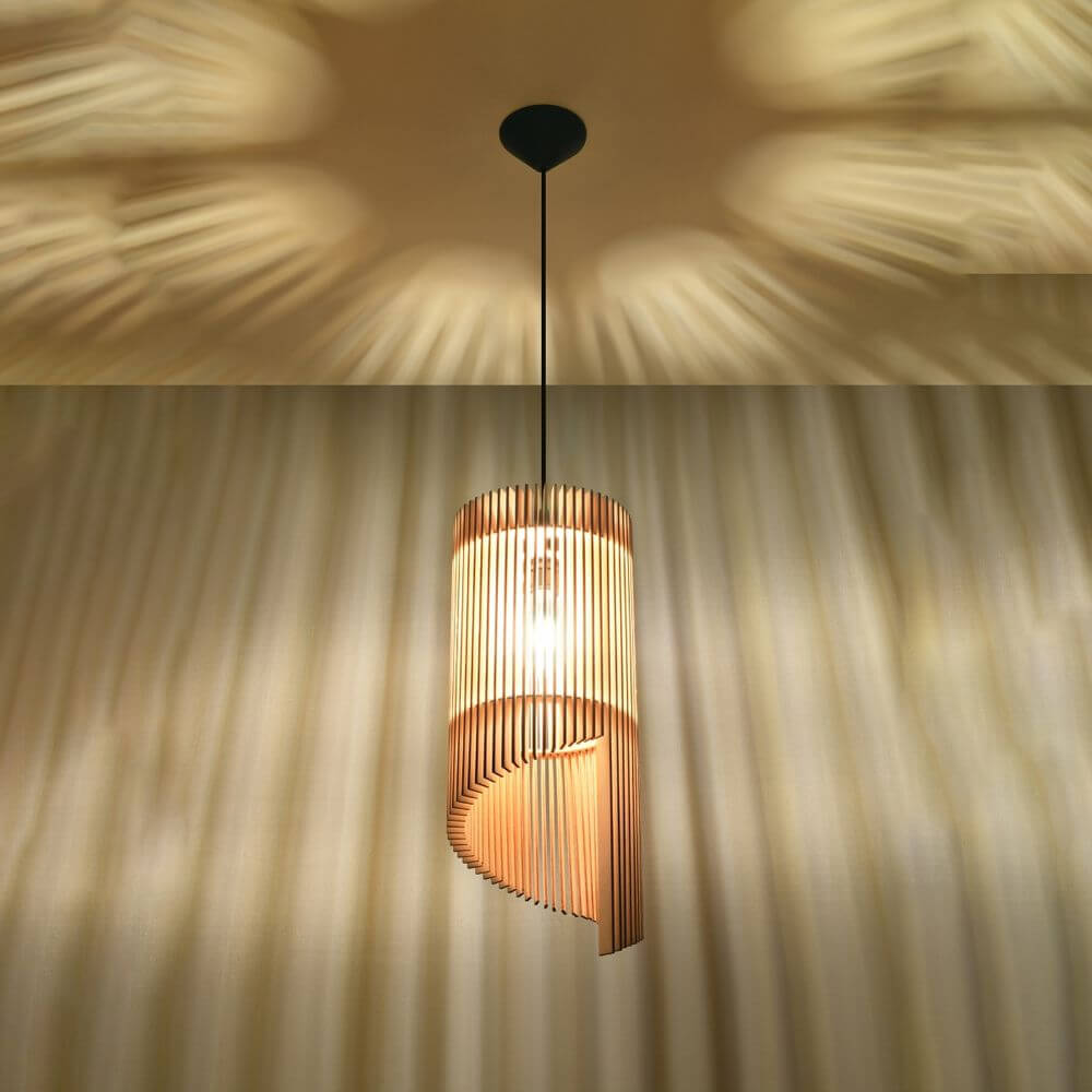 Alexia Scandinavian Design Wood Pendant Lamp E27