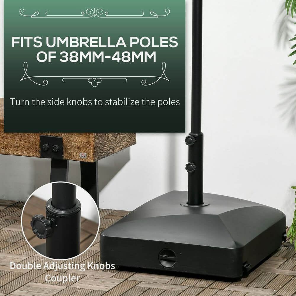Garden Parasol Base Umbrella Stand 43kg Water or 60kg Sand Filled