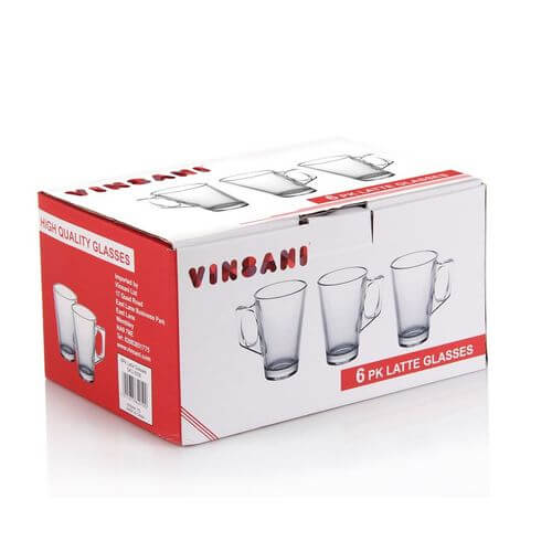 Vinsani Latte Glass 6pcs & Coffee Stand