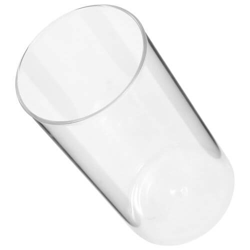 Clear glass storage jar with a sleek design, perfect for kitchen organization and storing dry food items.