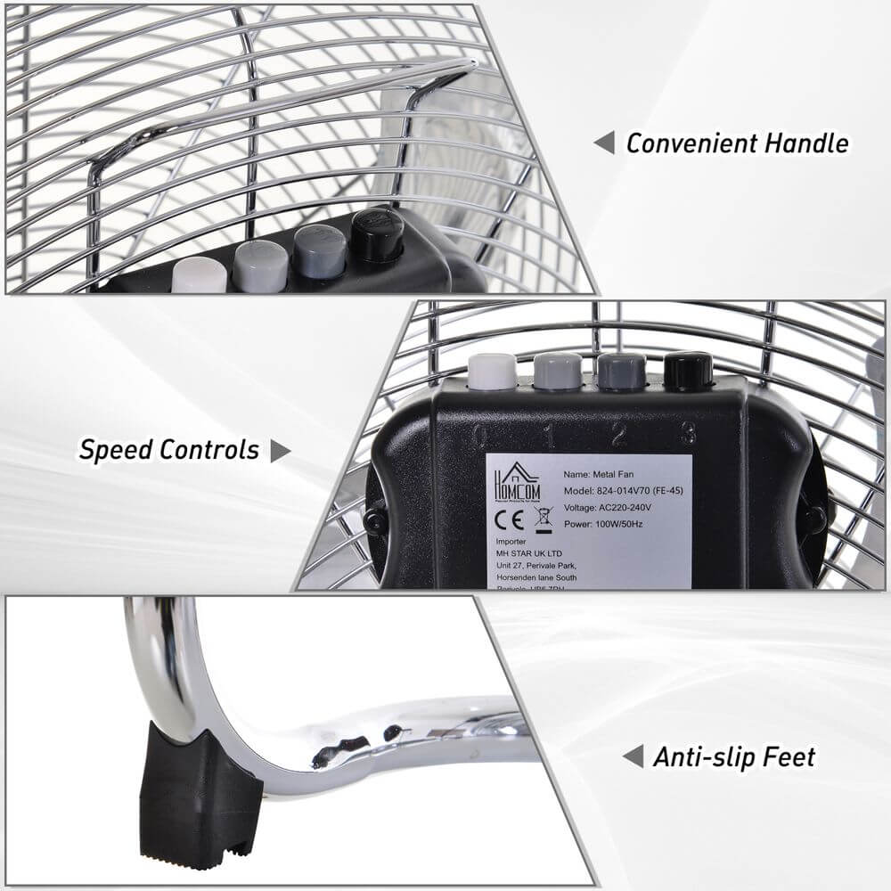 55cm 100W Fan For Home & Office, Oscillation with 3-Speed Wind