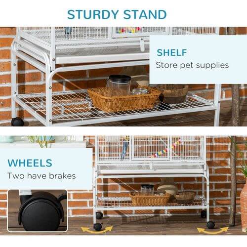 3 Tier Bird Cage With Stand Toy, for Canary Finch Cockatiel Parakeet Budgie.
