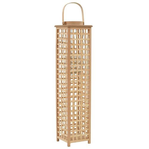 Bamboo hanging eco-friendly lantern holder for romantic garden decor, perfect for events like weddings and parties.