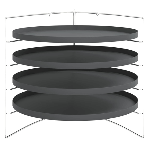 Pizza Pans 4 pcs with Rack Ø 28 cm Steel