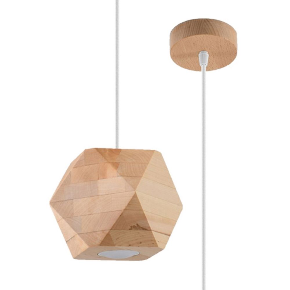 Woody Hex Scandinavian Design Pendant Wood Lamp GU10