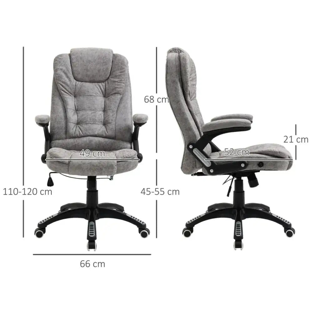 High Back Home Office Desk Chair w/ Arms Swivel Wheels Grey