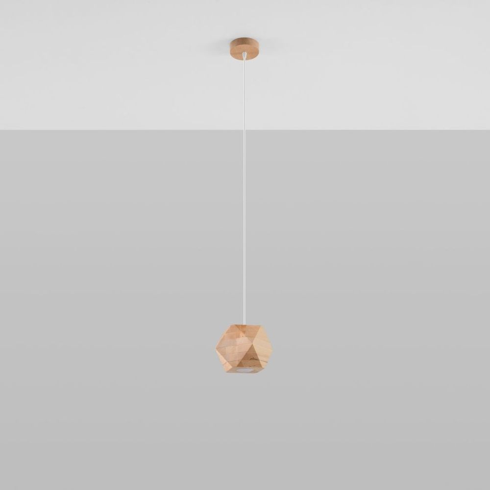 Woody Hex Scandinavian Design Pendant Wood Lamp GU10