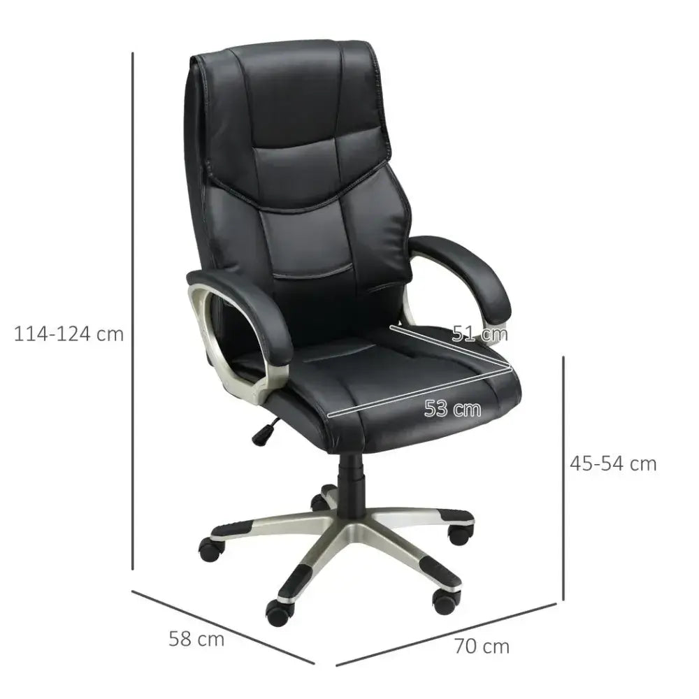 Executive Office Faux Leather Computer Desk Chair w/ Wheel Back