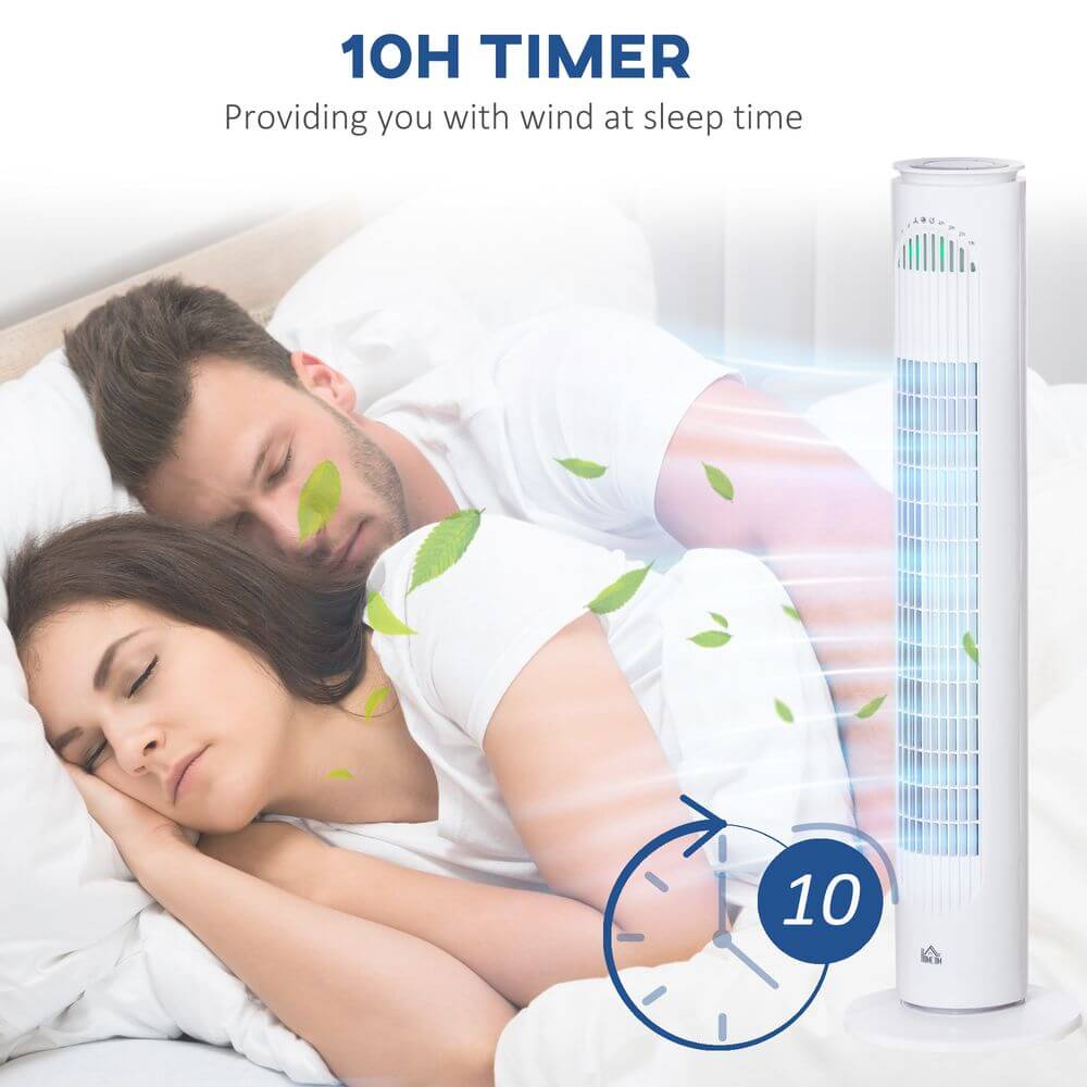 White Tower Fan, 3 Speed 3 Mode, Timer, Oscillation, Remote