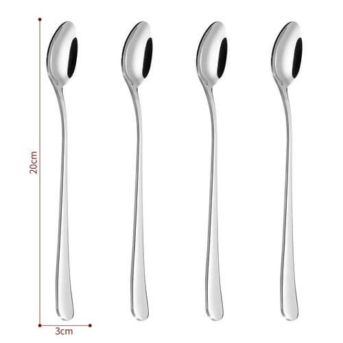 Stainless Steel Long Handle Latte Spoons Set/8
