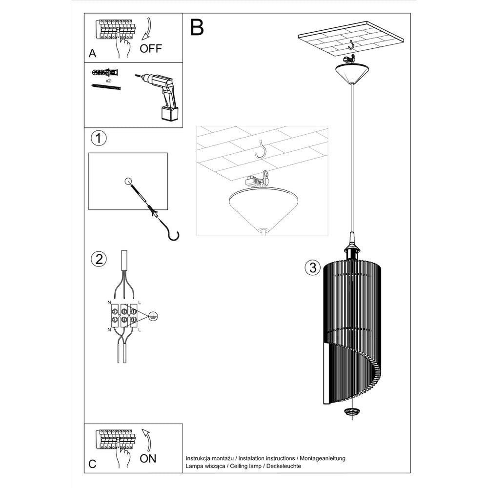 Alexia Scandinavian Design Wood Pendant Lamp E27