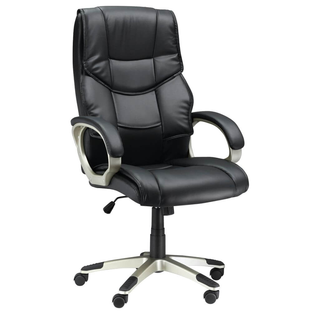 Executive Office Faux Leather Computer Desk Chair w/ Wheel Back
