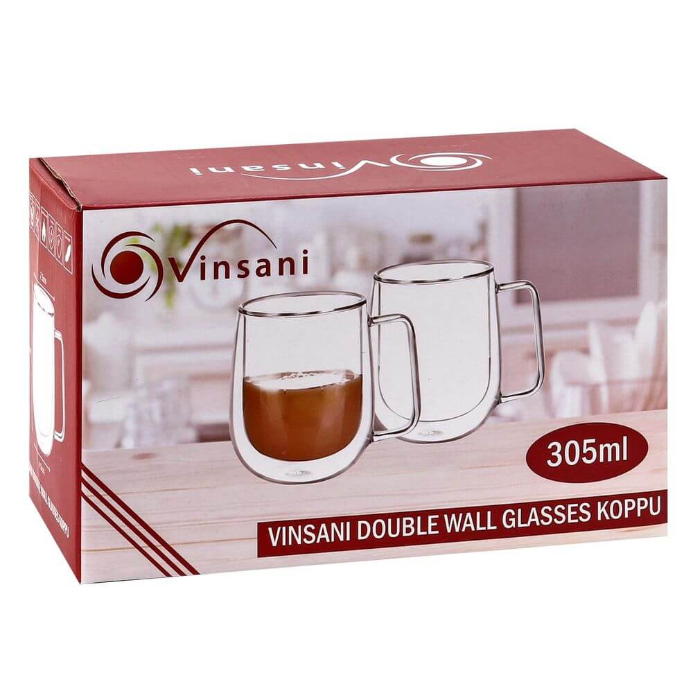 Double Wall Glasses Koppu Barware Set Of 2
