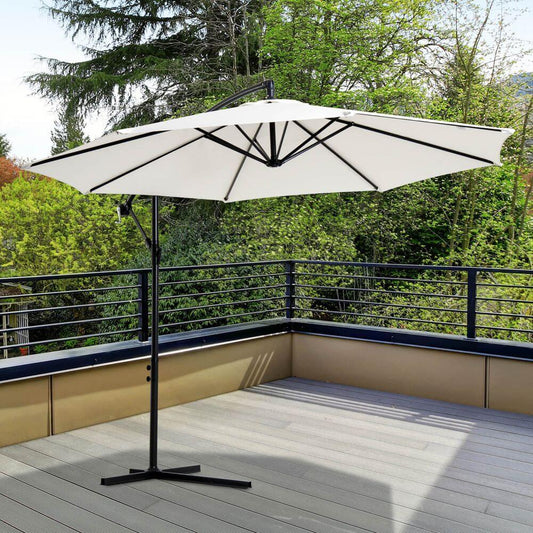 3mt Cantilever Umbrella Garden Banana Parasol Patio Hanging Sun Shade