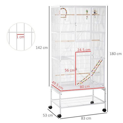 3 Tier Bird Cage With Stand Toy, for Canary Finch Cockatiel Parakeet Budgie.