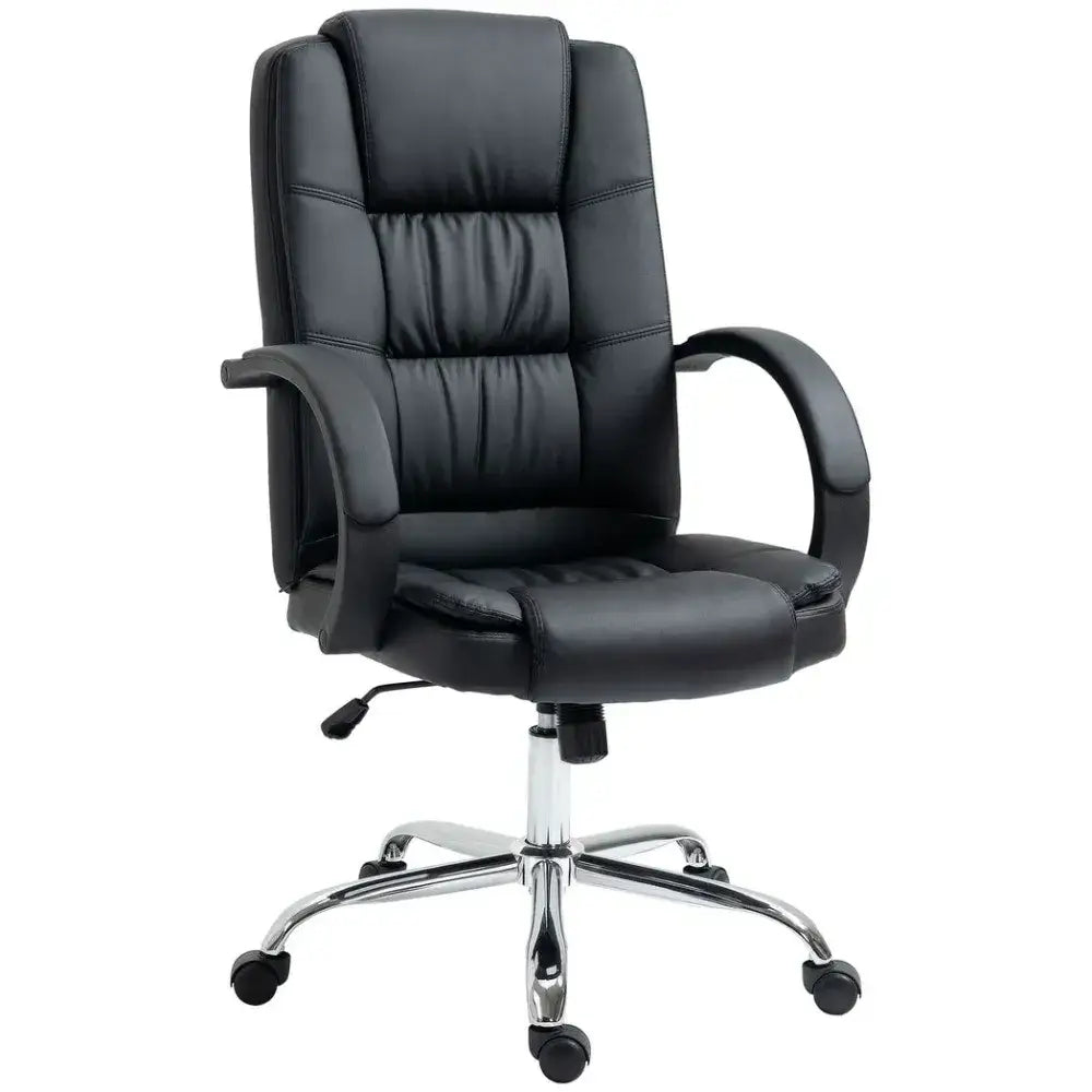 PU Leather Executive Office Chair High Back Height Adjustable, Black