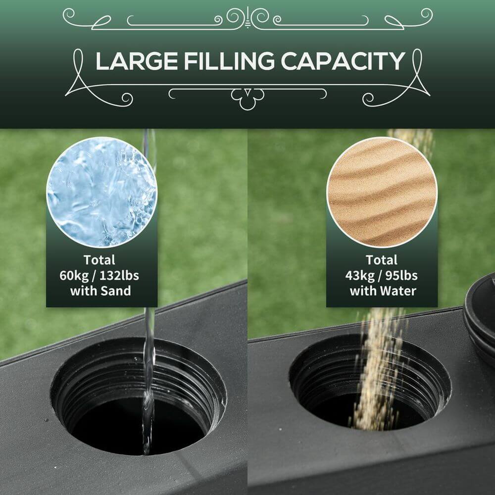 Garden Parasol Base Umbrella Stand 43kg Water or 60kg Sand Filled