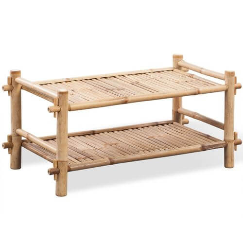 2-tier bamboo shoe rack, a compact and eco-friendly storage organizer for shoes, enhancing home decor with sustainable design.