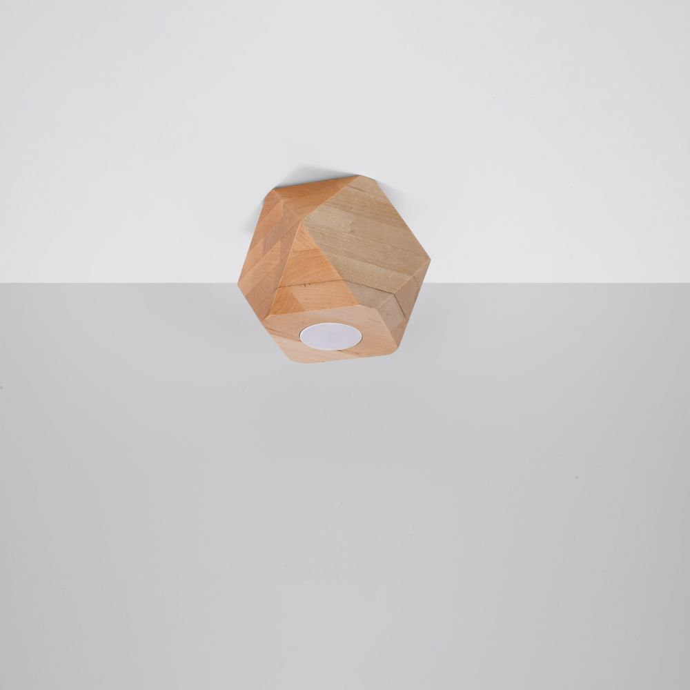 Woody Hex Scandinavian Design Wood Ceiling Lamp GU10