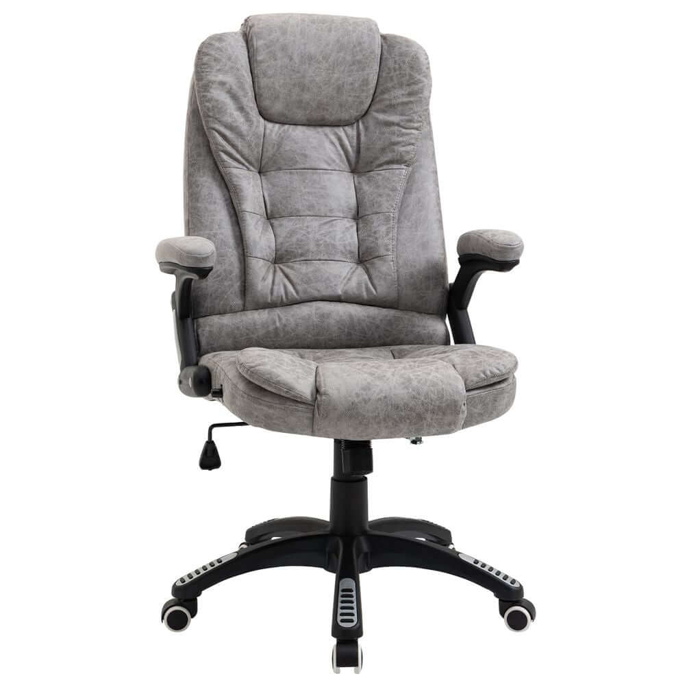 High Back Home Office Desk Chair w/ Arms Swivel Wheels Grey